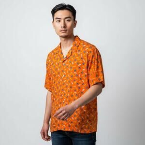 Vintage Brigade Unlimited Mens L Arrow Orange Lightning Bolt Shirt Made USA